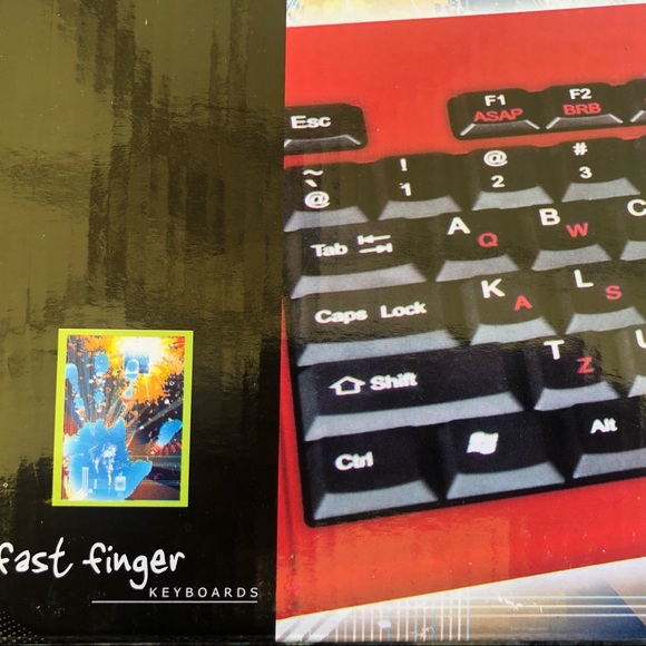 New Fast Finger Keyboard Hunt & Peck One Hand typist ABCDE or QWERTY. Red - Picture 9 of 10